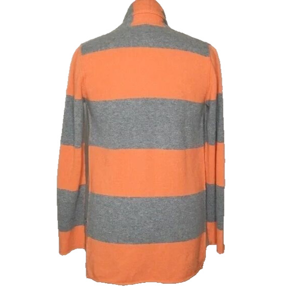B0 Auth PURE AMICI Orange & Gray Cashmere Front Pockets Open Front Sweater Sz M - Picture 4 of 6